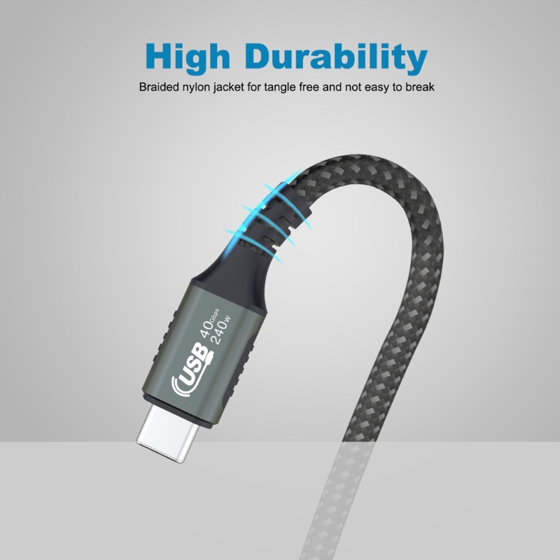 Bt PD240W Kabel USB4 0tipe-C Ke USB-C 5A Fast- Charging Charger Wire Display Cord