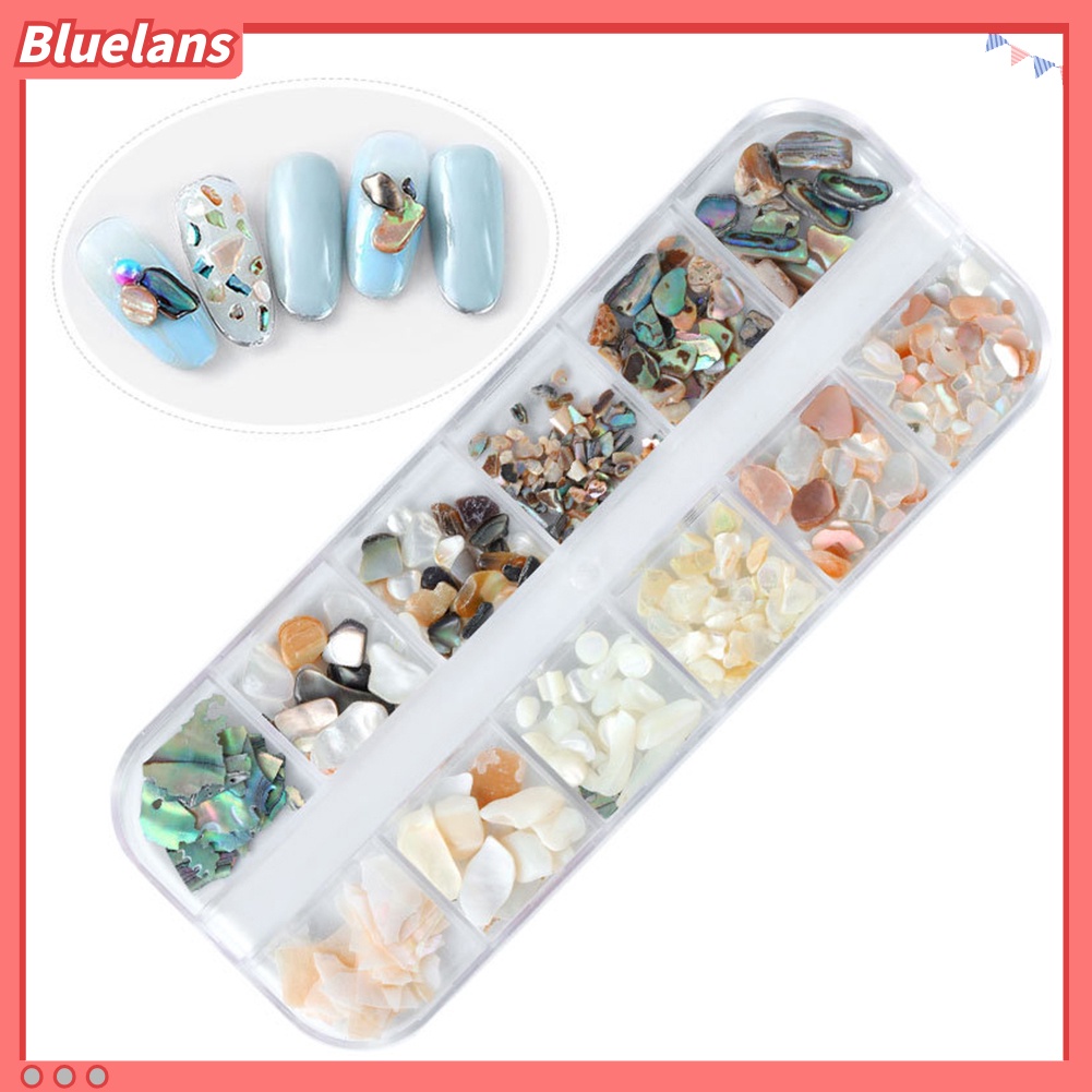 [BLM] 12gaya Pecah 3D Potongan Cangkang Tidak Teratur Nail Art Dekorasi Tips UV Gel