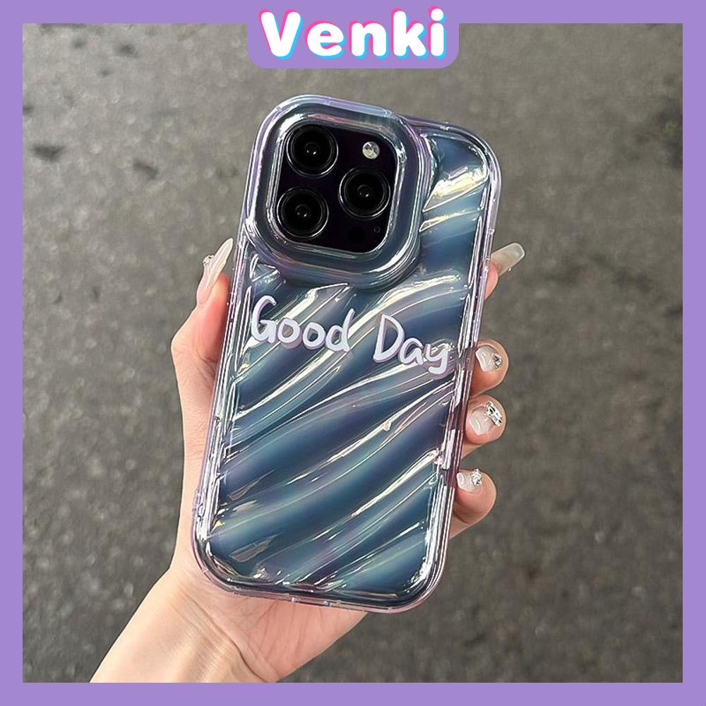 VENKI - Untuk iPhone 11 iPhone Case Laser Reflektif Bening Phone Case TPU Soft Shockproof Airbag Case Gradien Keren Kompatibel dengan iPhone 14 13 Pro max 12 Pro Max XR XR 7Plus 8Plus