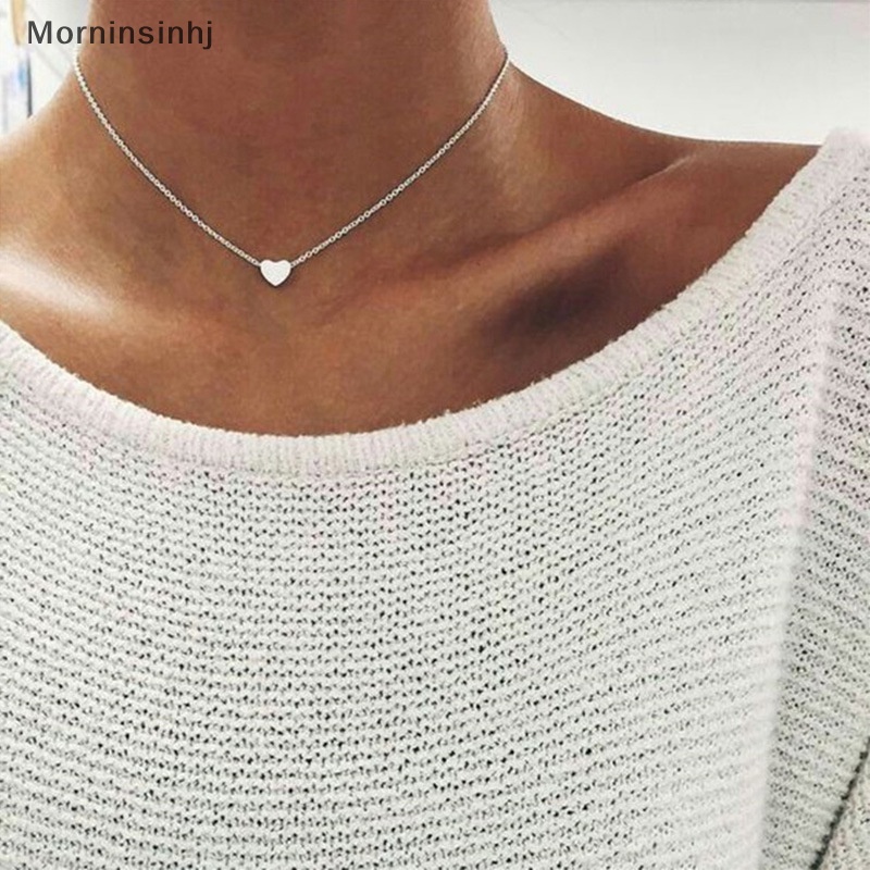 Mornin Kalung Liontin Hati Minimalis Untuk Wanita Klavikula Kalung Fashion Perhiasan Pernyataan Gadis Hadiah id