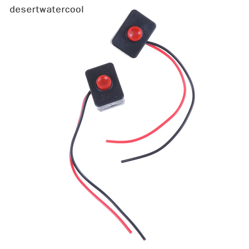 Deid 2PCS DC 12V 2A Dasar Perekat Push Button Action Wired Switch Untuk Mobil Martijn