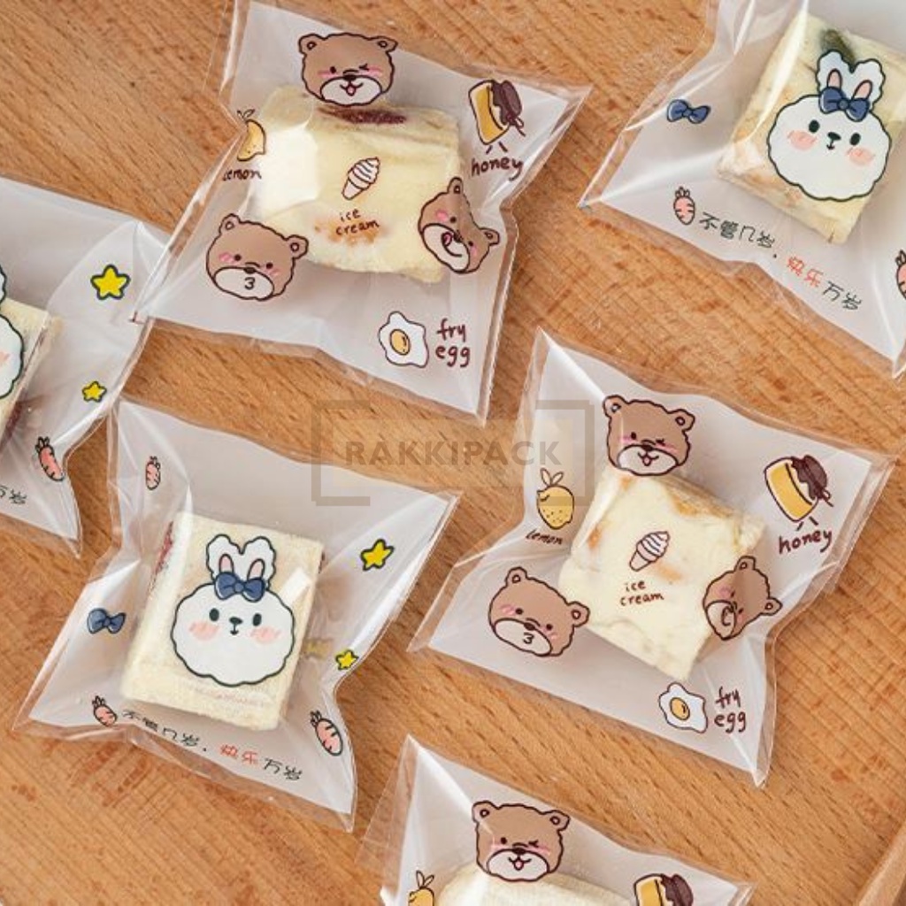 

(100pcs) Plastik cookie OPP bear rabbit 7x7