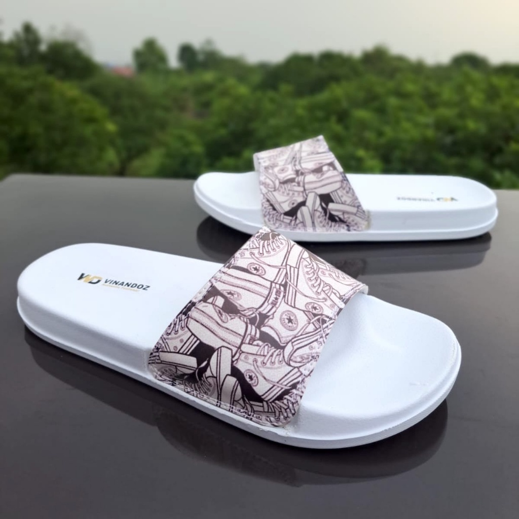 Sandal Selop Pria Sol Phylon Premium Hitam Putih - VINANDOZ SLP02