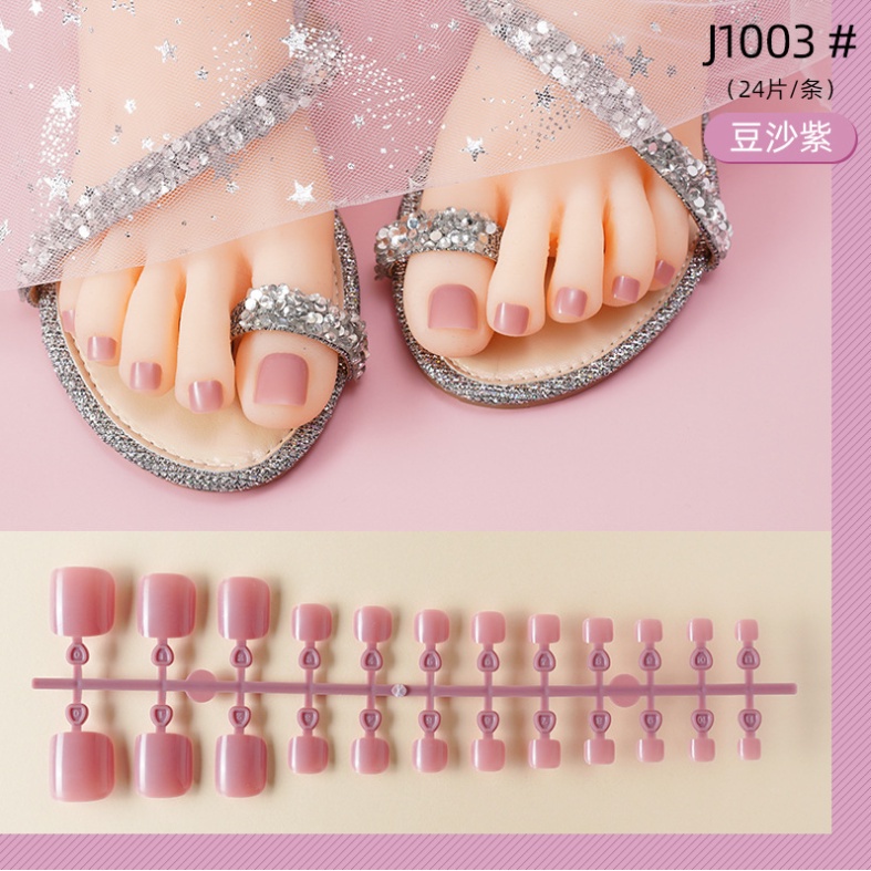 24pcs Kuku Jari Kaki Fake Nails Tahan Air Kuku Palsu Kaki Fashion  Wanita Kode J1001-J1016