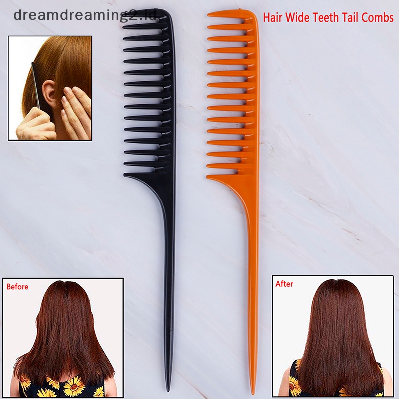 (drea) 1pc Tip Ekor Sisir Salon Sikat Rambut Alat Penata Rambut Diy Rambut Sisir Gigi Lebar //