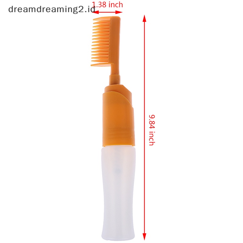 (drea) 80ml Botol Pewarna Rambut Aplikator Sisir Dispensing Salon Alat Mewarnai Rambut //