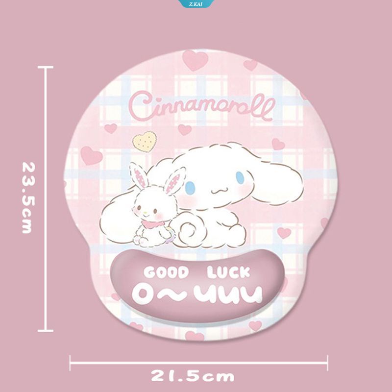 Nerdy Cute Sanrio Pink Rabbit Cinnamoroll Kartun Anime Gadis Kreatif Silikon Pelindung Pergelangan Tangan Mouse Pad Silicone Wrist Protector Pad [ZK]