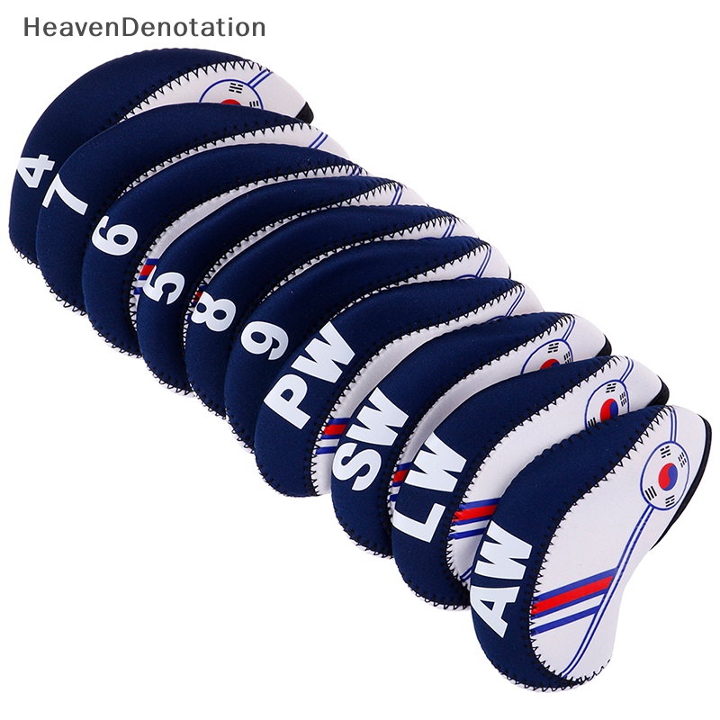 [HeavenDenotation] 10pcs /set Golf Club Iron Head Cover Protector Neoprene Penutup Kepala Pelindung Golf  Hdv