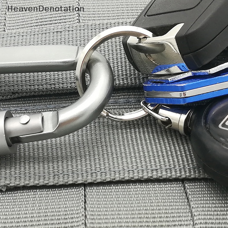 [HeavenDenotation] Tactical D Gantungan Kunci Bentuk Hook Buckle Clip Climbing Army Carabiner Gantung Cocok Outdoor Perak camping survival HDV