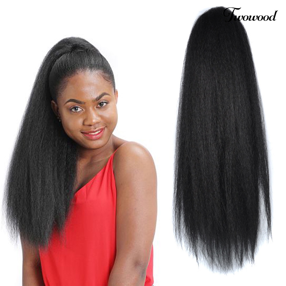 Twowood Wanita Berbulu Sintetis Ponytail Afrika Wig Serut Rambut Ekstensi Sopak