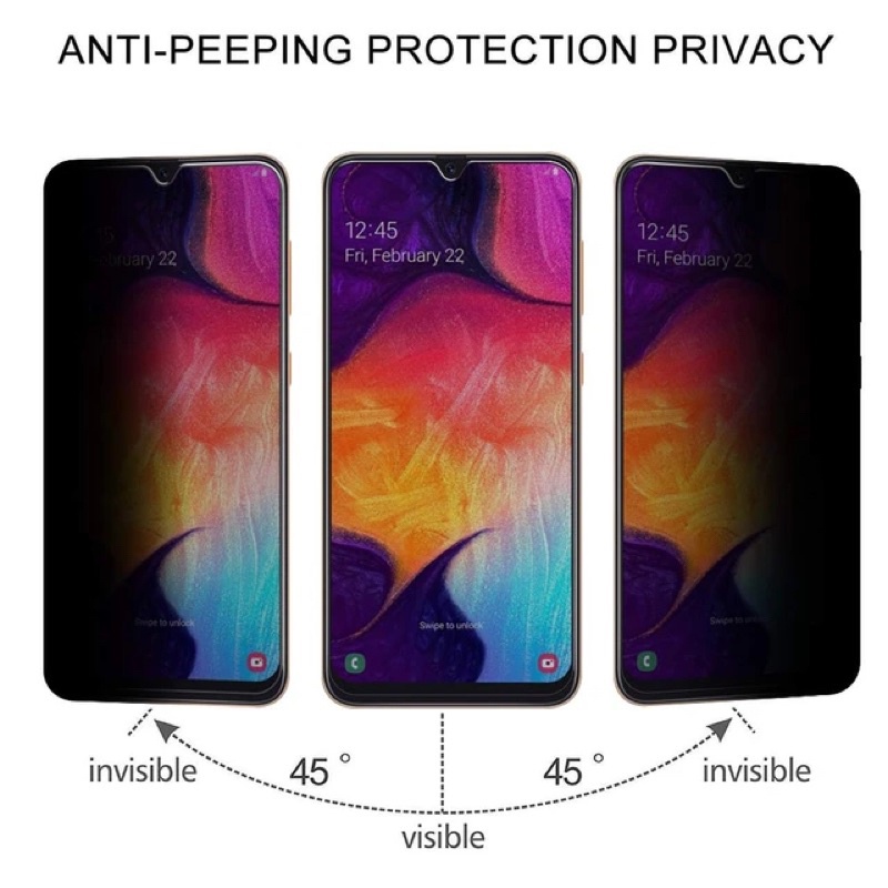 AntiSpy Tempered Glass Spy oppo A5 A9 A54S A55 A57 2020 Anti Gores Privacy Full Screen