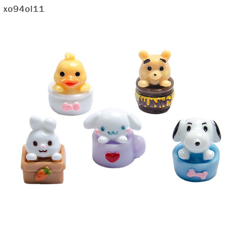 Xo 1Pc Rumah Boneka Miniatur Pot Hewan Anjing Bebek Kelinci Beruang Ornamen Lanskap Mikro Boneka Dekorasi Rumah Mainan OL