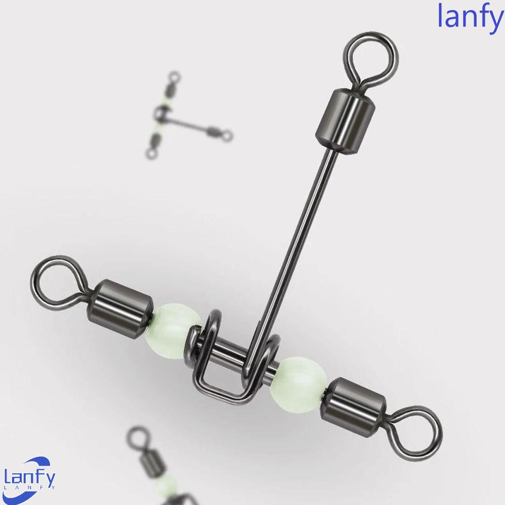 Lanfy Konektor Putar Pancing Aksesoris Memancing Konektor Manik-Manik Bercahaya Solid Ring Fishing Tackle Swivels Bearing Swivels Solid Connector