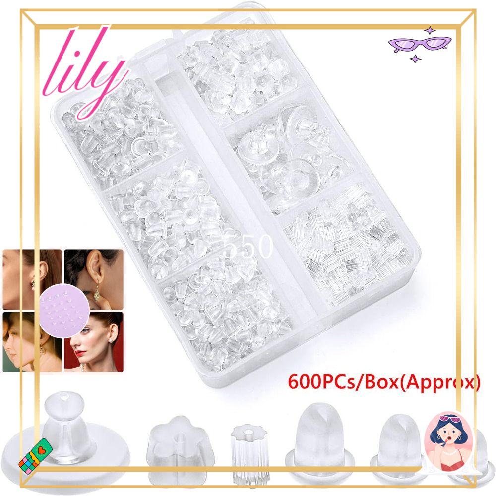 Lily Silikon Anting Punggung Lembut Perhiasan DIY Untuk Anting Berat Anting Bening Anting Punggung