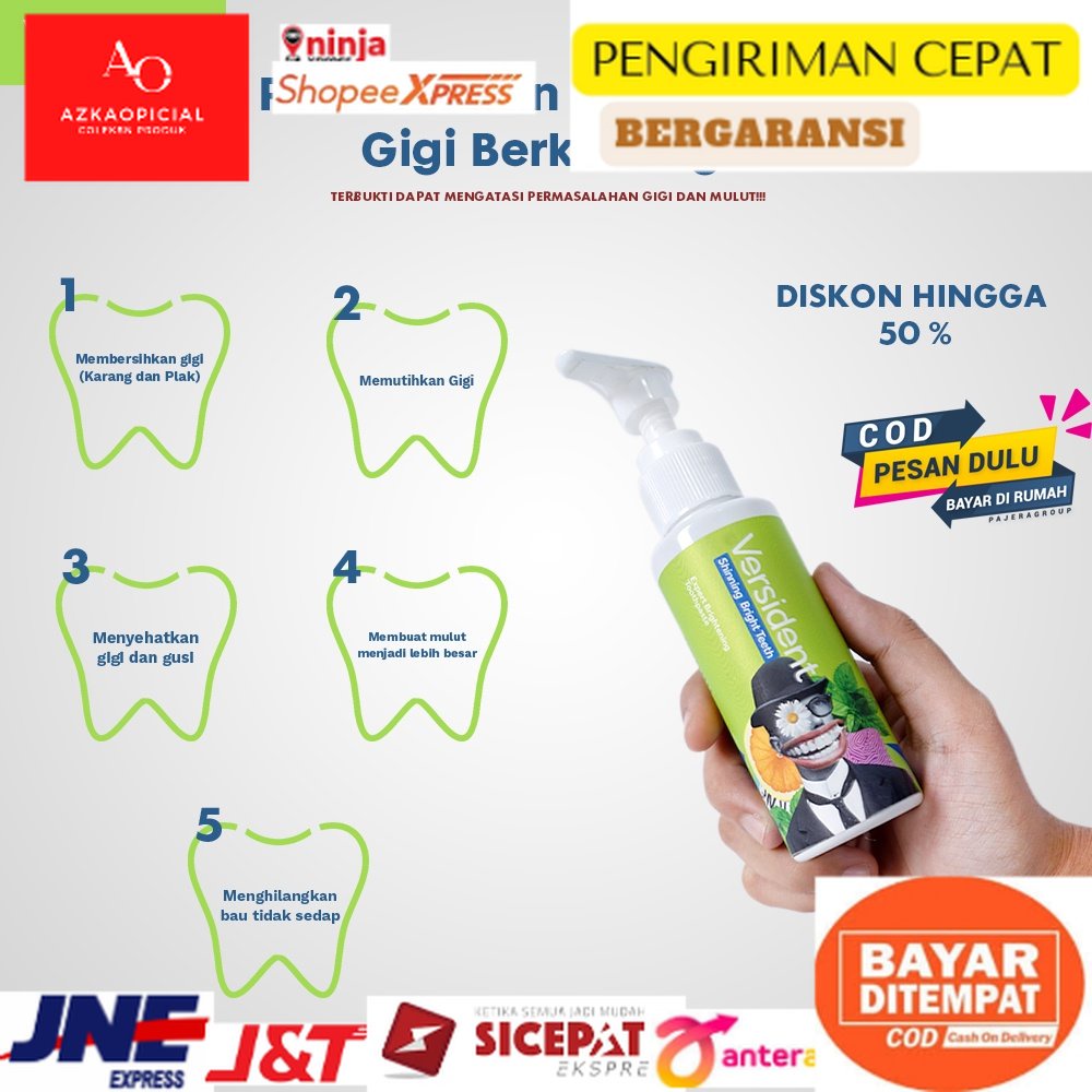Pemutih Gigi Pasta Gigi VERSIDENT Shinning Bright Teeth - Versident Pemutih Pembersih Karang - versi
