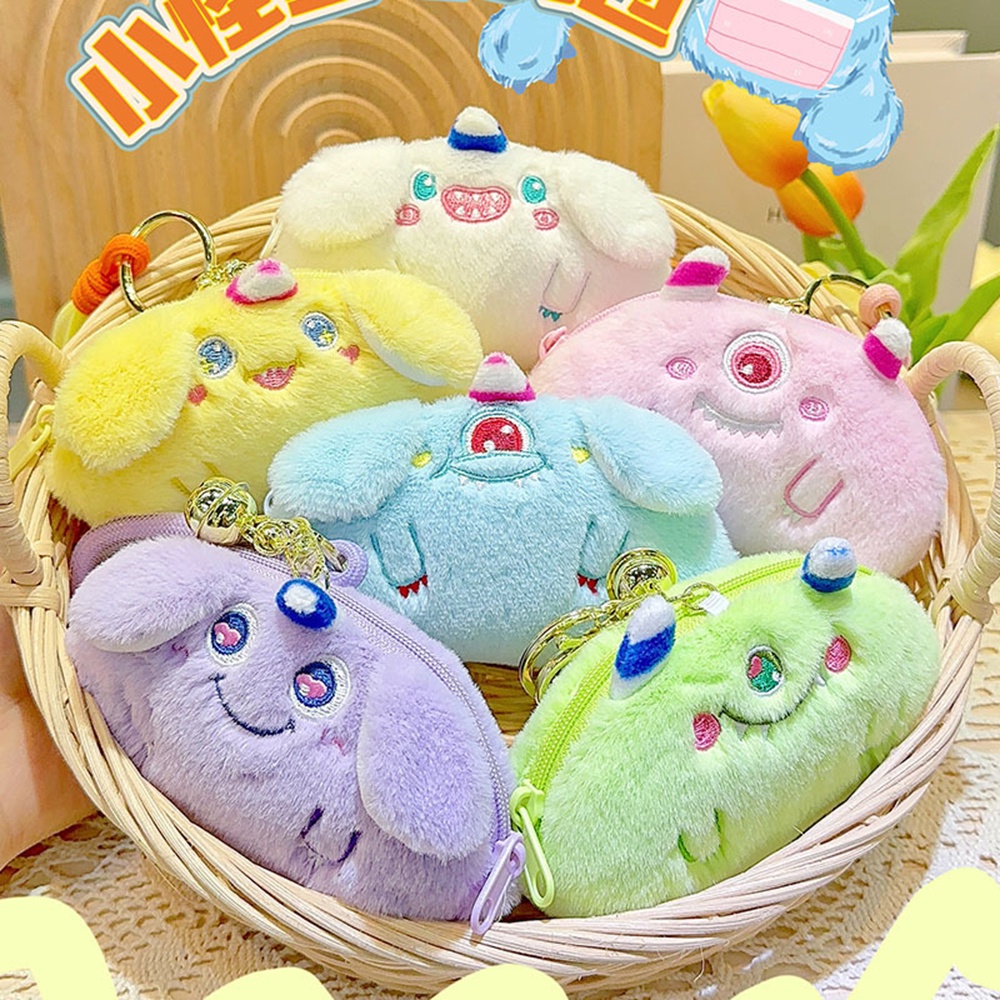 Cute Beast Zero Dompet Keychain Bluetooth Headset Tas Penyimpanan Gantungan Tali Keychain Lucu Couple Bag Pendant Kreatif Gantungan Kunci Mobil
