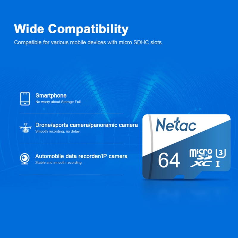 Netac P500 Memory Card Micro SD Standar 512GB 256GB 128GB Kelas10Micro SDXC TF Card Flash Memory Card Penyimpanan Data 80MB/s
