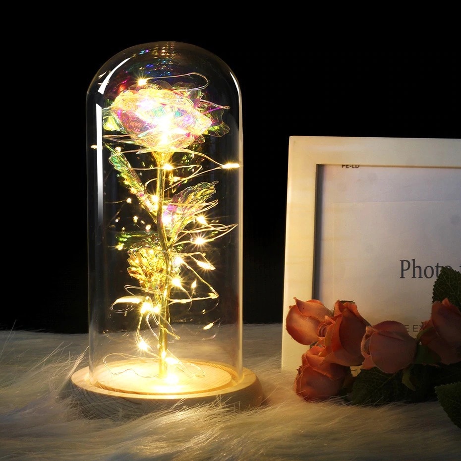 Bunga Mawar Lampu LED Dekorasi Rumah Kamar Beauty and The Beast