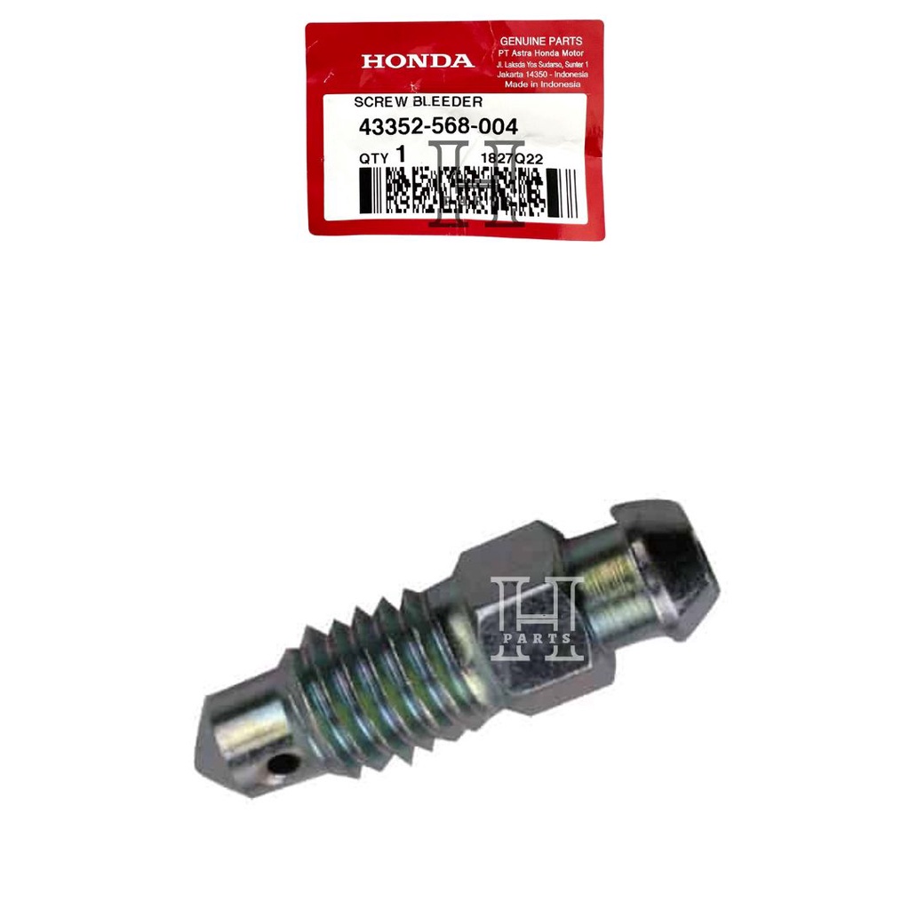 BAUT SETELAN ANGIN PEMBUANGAN MINYAK REM DRAT KASAR SCREW BLEEDER MOTOR HONDA 43352-568-004 ASLI ORIGINAL AHM HGP