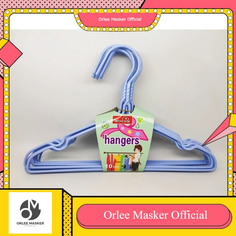 GANTUNGAN BAJU ANAK / HANGER  kawat sangat tebal 1 pak (ISI 10) stenlis lapis plastik original TERMURAH / hanger stenlis / hanger kawat lapis plastik / hanger redhouse / hanger kuat