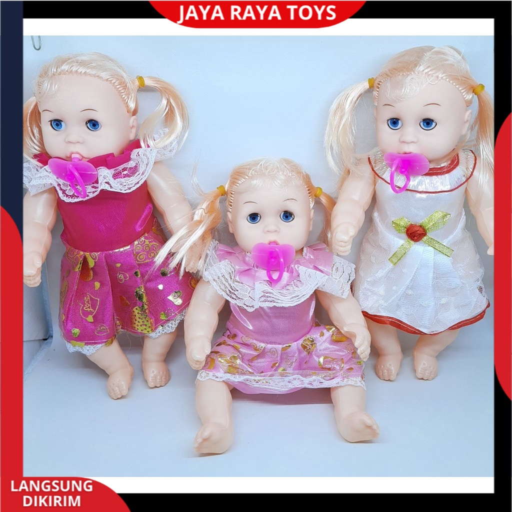 Mainan Anak Perempuan Boneka Bersuara Pakai Dot Bisa Bunyi Nyala Bahan Plastik Berkualitas SNI Terbaru