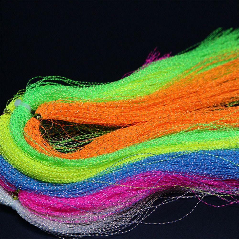 Agustinina Kristal Flash Strands Sabiki Rigs Aksesoris Pancing Hook Dekorasi Memutar Flashabou Hologram Tinsel Fly Fishing Tying Fly Fishing Tinsel