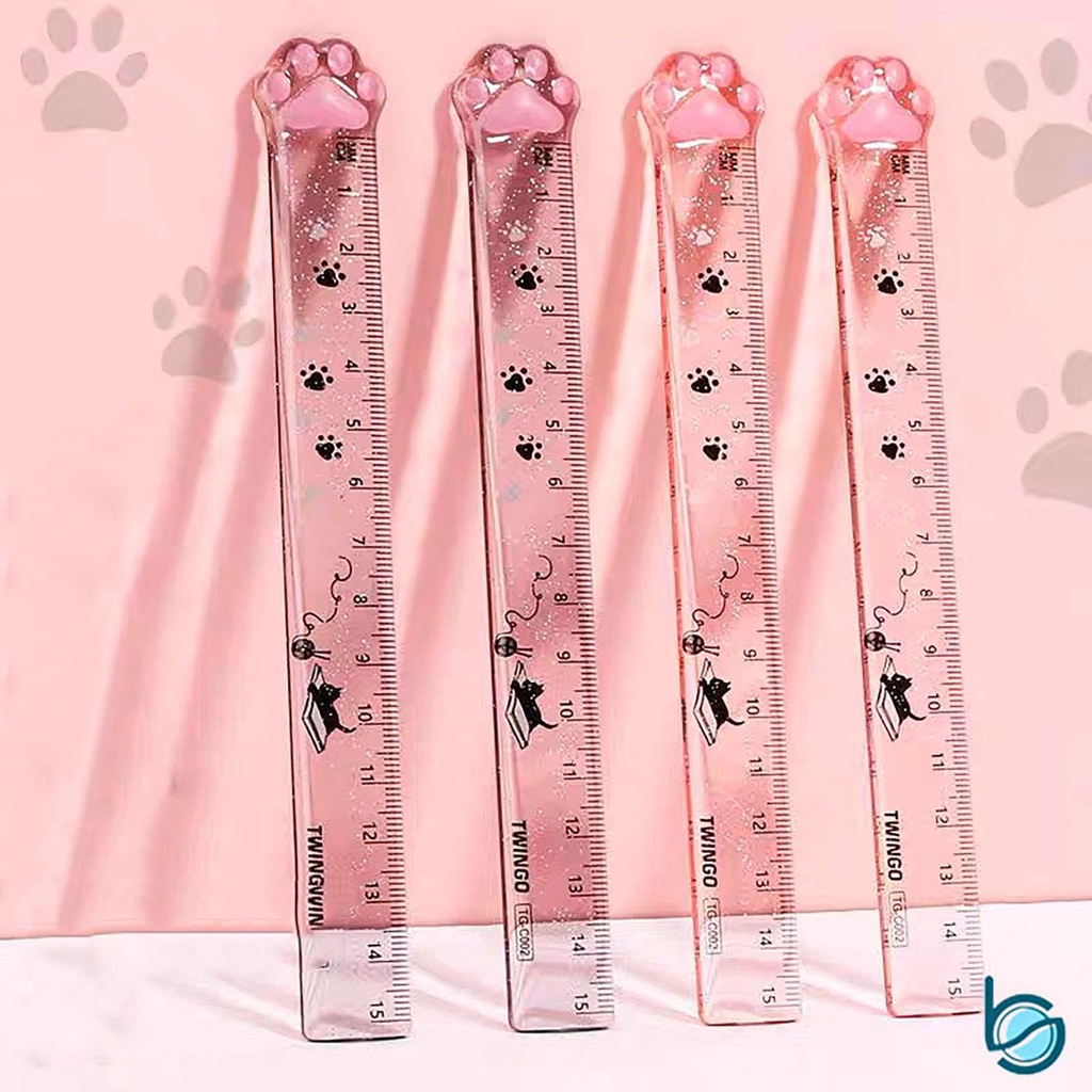

Penggaris Lucu Bentuk Ujung Kaki Kucing/Cute Cat Paw 15 Cm Ruler - Best Stationary