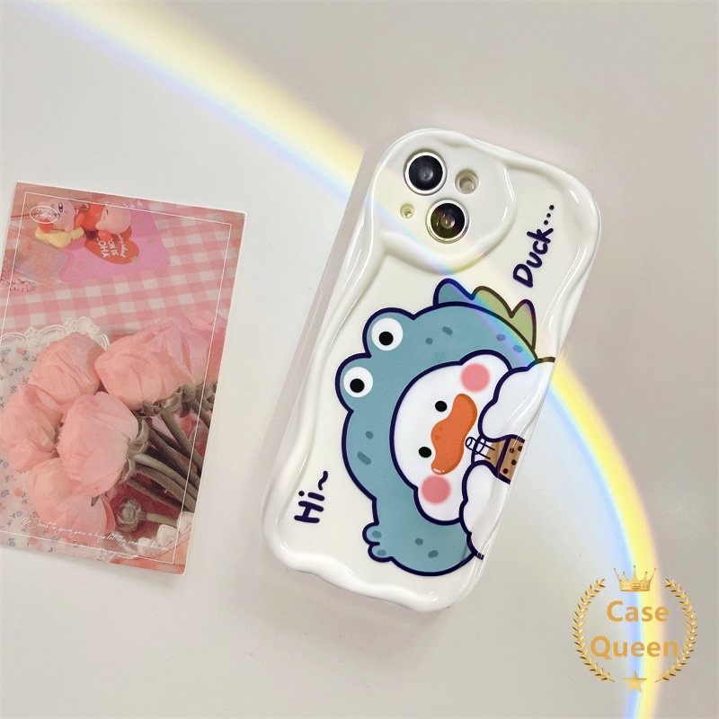 Casing 3D Wavy Curved Edge Glossy Untuk Redmi 10a1 9A 9C NFC 9C A2 10A Redmi Note8 11s 11 9 Pasangan Lucu Badut Teh Susu Bebek Kartun 3D Wavy Curved Edge Animal Flower Penutup Lucu