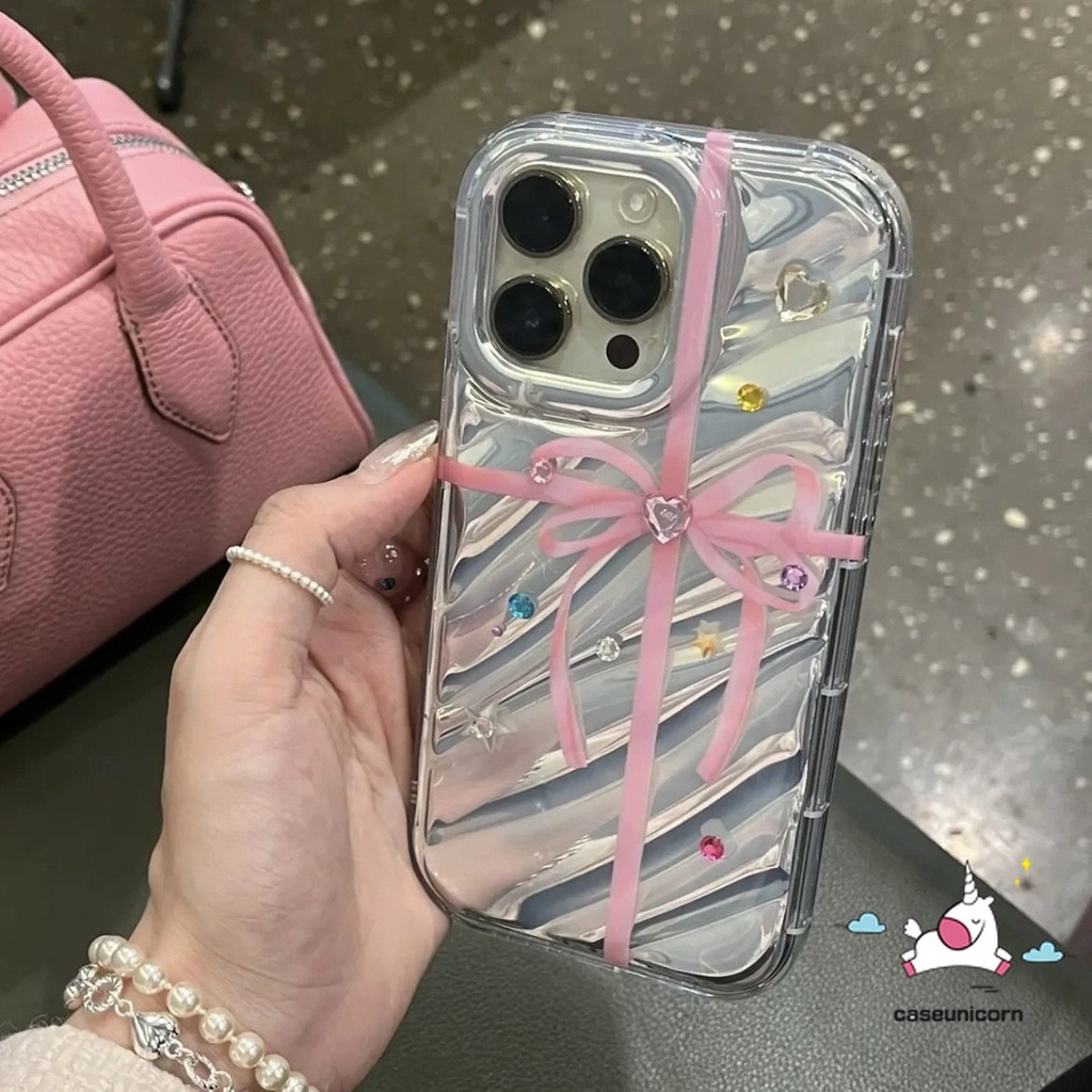 Kompatibel Untuk IPhoneXR X13 11 7Plus 14 12 Pro Max7 6 8 6S Plus XS MAX SE 2020 Kreatif Huruf Sederhana 3D Stereo Korgasi Dazzle Kartu Warna Soft Case Dengan Stiker Hati Berlian