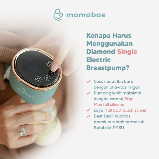 MOMABAE DIAMOND Pompa ASI Portable Elektrik / Breast Pump Electric / Pumping ASI Elektrik Portable