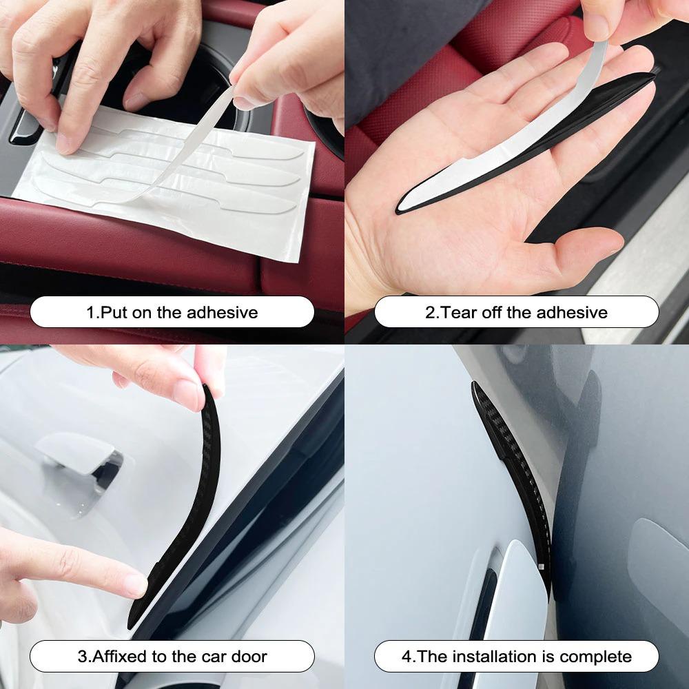 Populer 4Pcs /Set Strip Anti-Tabrakan Baru Aksesoris Mobil Strip Perekat Tepi PVC Untuk Untuk Changan