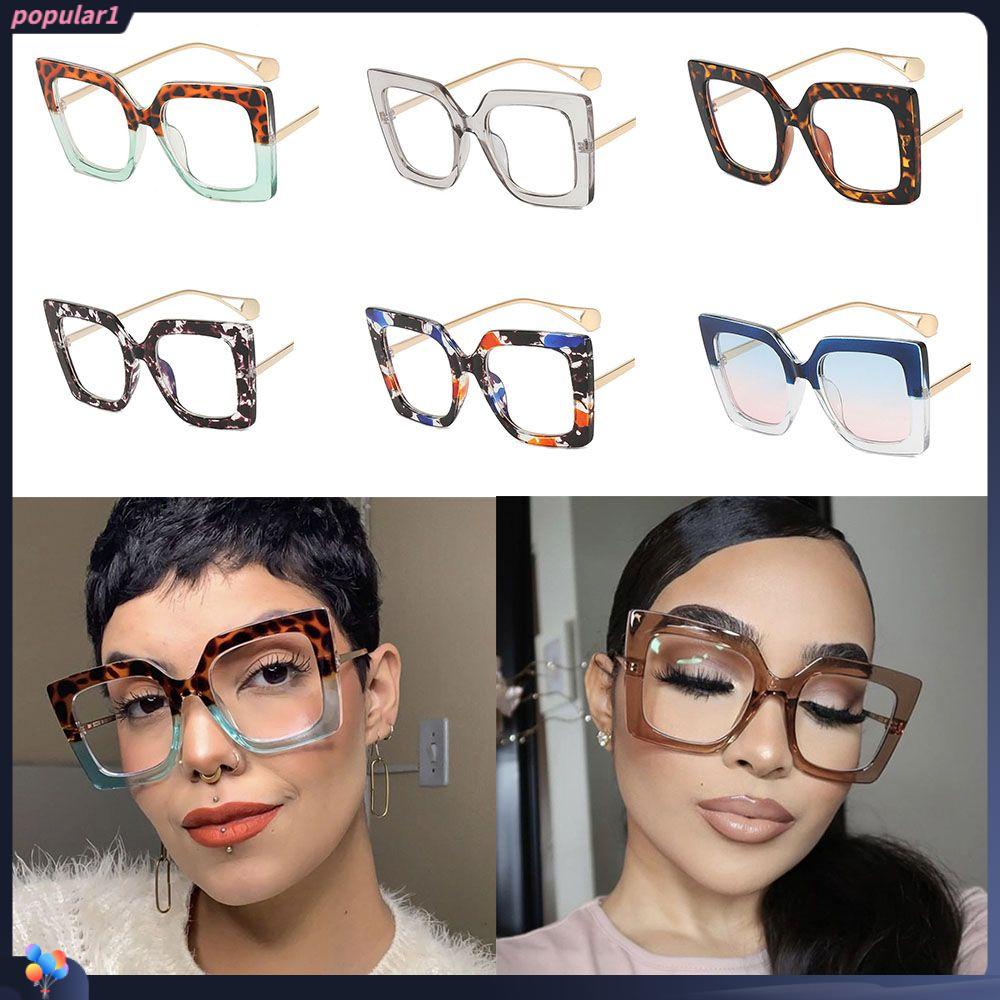 Populer Kacamata Persegi Mode Baru Kebesaran Perempuan Spectacles Vintage Sunglasses Frame