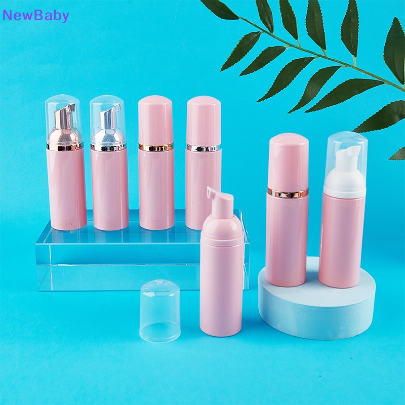 Newbaby 50ml Pink Botol Pump Busa Plastik Kosong Pembersih Bulu Mata Wajah Botol Kosmetik ID