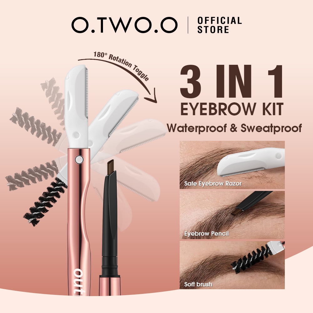 RADYSA - O.TWO.O Natural Soft 3 In 1 Eyebrow Pencil Waterproof Original Long Lasting With Eyebrow