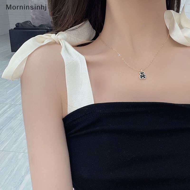 Mornin Kalung Liontin Beruang Kecil Lucu Gaya Korea Trendi Untuk Wanita Niche Ringan Zirkon Rantai Klavikula Gadis Fashion Perhiasan id