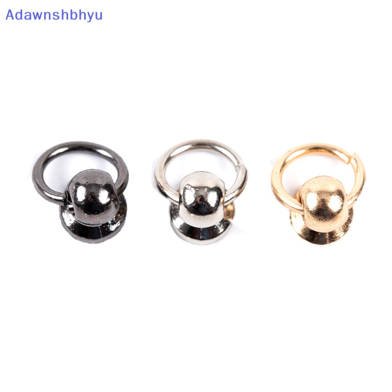 Adhyu 10pcs 8mm Tombol Logam O Ring Stud Screwback Craft Bag Telepon Sekrup Paku Rivet ID