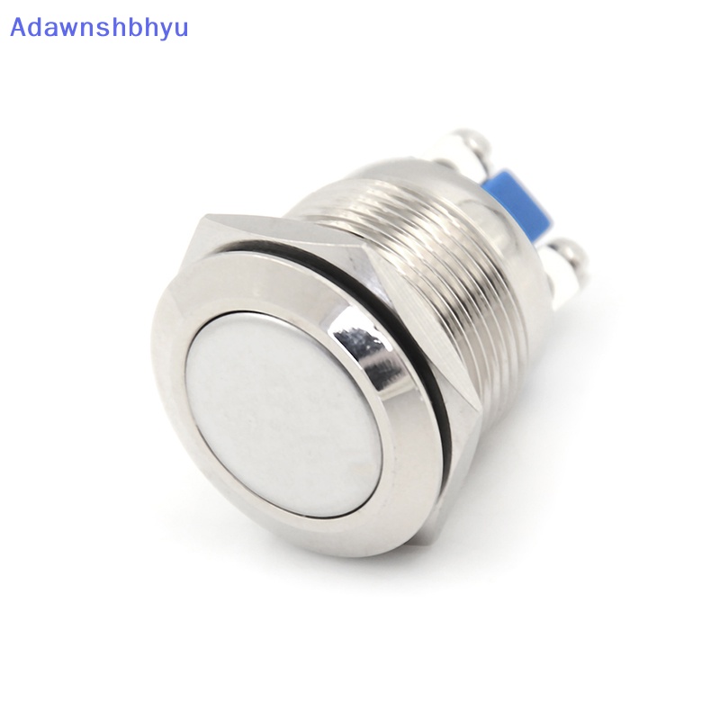 Adhyu 1PC 19mm Tahan Air Perak momentary metal push button switch flat top switch ID