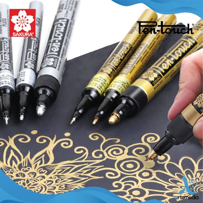 

Spidol Permanen Sakura Pen Touch Paint Marker Pigment Color - FINE SILVER
