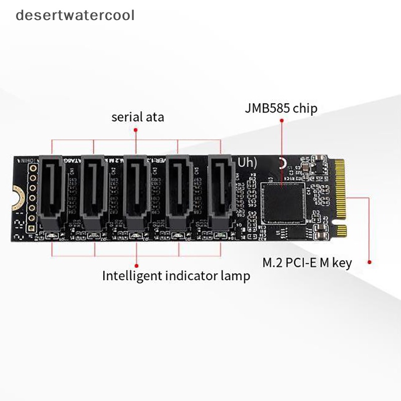 Deid M.2 NGFF B-Key SATA to SATA 3kartu Ekspanding 5port Kartu Ekspanding 6Gbps JMB575 Martijn