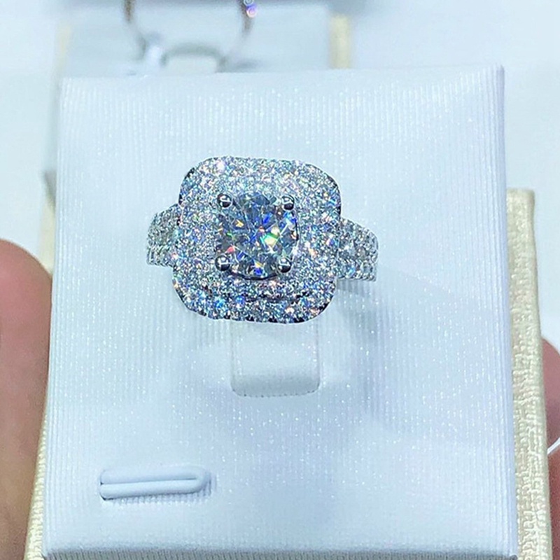 Cincin Kawin Sederhana Elegan Untuk Wanita Penuh Batu Mempesona Lamaran Romantis Cincin Pertunangan Cinta Hadiah Perhiasan Fashion