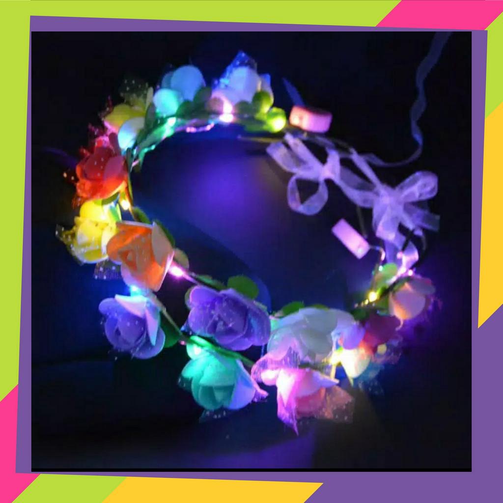 539 / Bando Mahkota Bunga Anak Perempuan  Lampu LED / Bandana Anak / Headband Anak