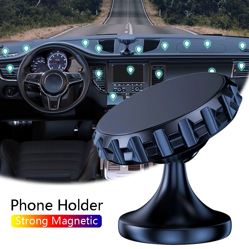 Universal360° Rotatable Magnetic Car Phone Holder Strong Magnet Tempel-type GPS Dashboard Mount Stand Aksesoris Interior Otomatis