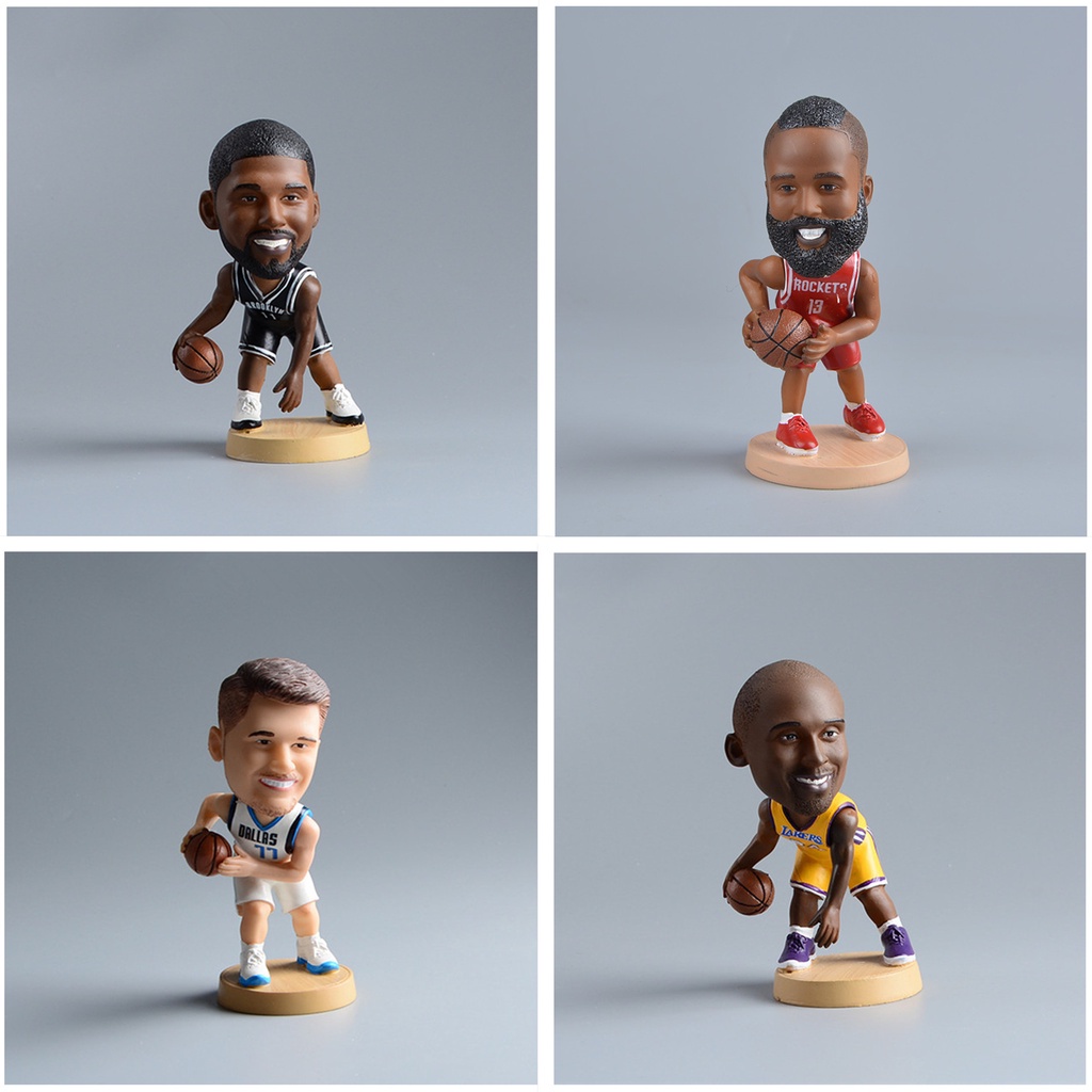 Nba KOBE DURANT HARDEN CURRY LEONARD IRVING THOMPSON JAMES Basket Star Action Shake Head Figure Ornamen Aksesoris Mobil Q Version Barang Murah LY