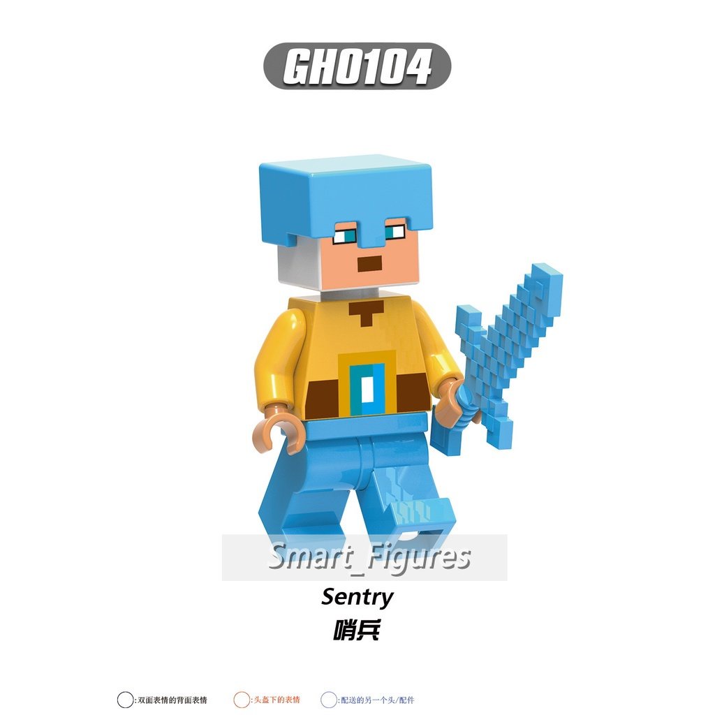 Minecraft Mini Action Figure Guard Soldier Bee-bear Sentry Mengumpulkan Mainan