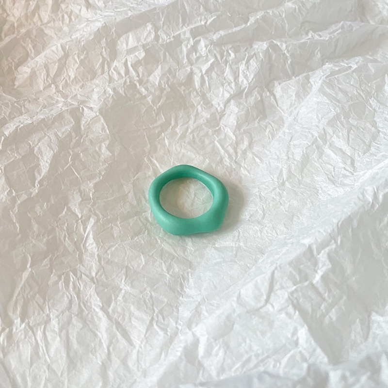 Ahellogirl Baru Resin Indah Desain Cincin Sederhana Warna Peledak Gaya Lingkaran Tidak Teratur Aksesoris Pabrik Grosir