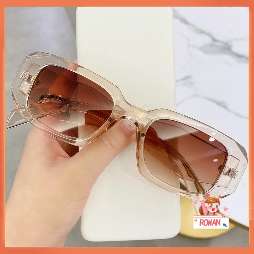 R-flower Rectangle Sunglasses Trendy Irregular Square Frame Kacamata Matahari