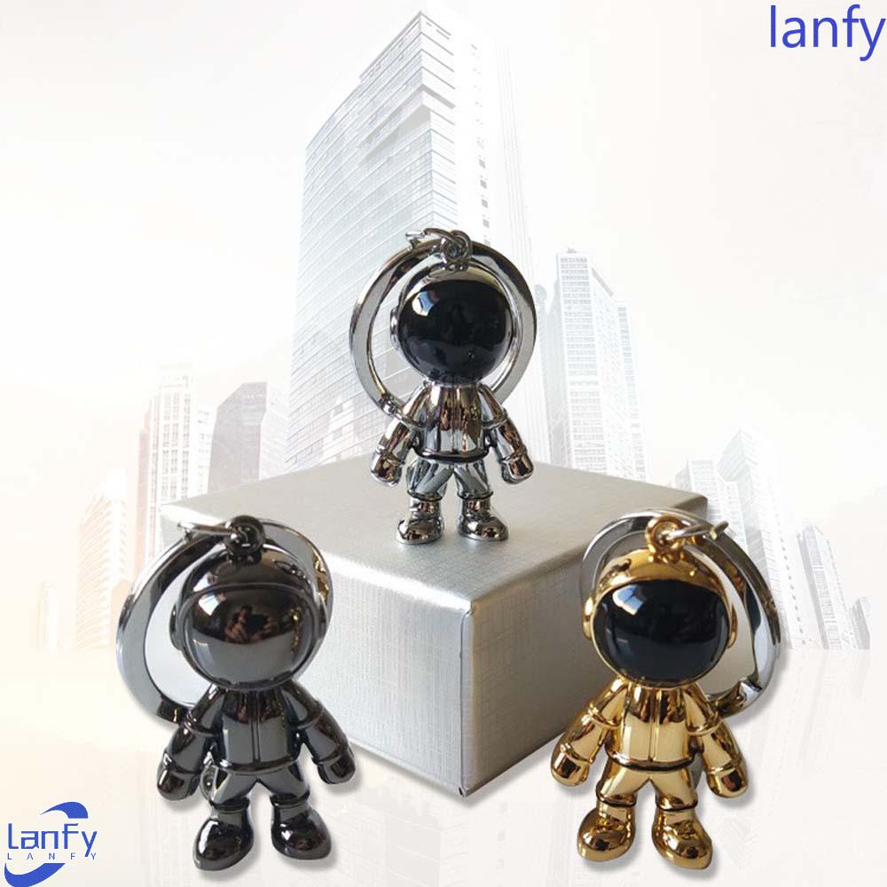 Lanfy Gantungan Kunci Astronot 3D Hadiah Fashion Gold/ Silver Gantungan Kunci Mobil