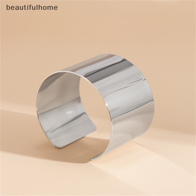 {beautifulhome} Gelang Temperamen Modis Metalik Dengan Manset Halus Dan Terang Pesta Perhiasan Trendi.