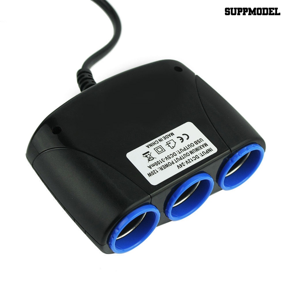 [SM]12-24V 3ways Car Socket Splitter USB Charger Power Adapter