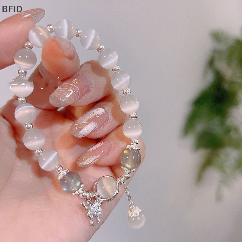 [BFID] Korea Fashion Imitasi Opal Gelang Sederhana Liontin Gelang Ins Moonstone Kristal Manik Bulan Liontin Gelang Perhiasan Hadiah [ID]